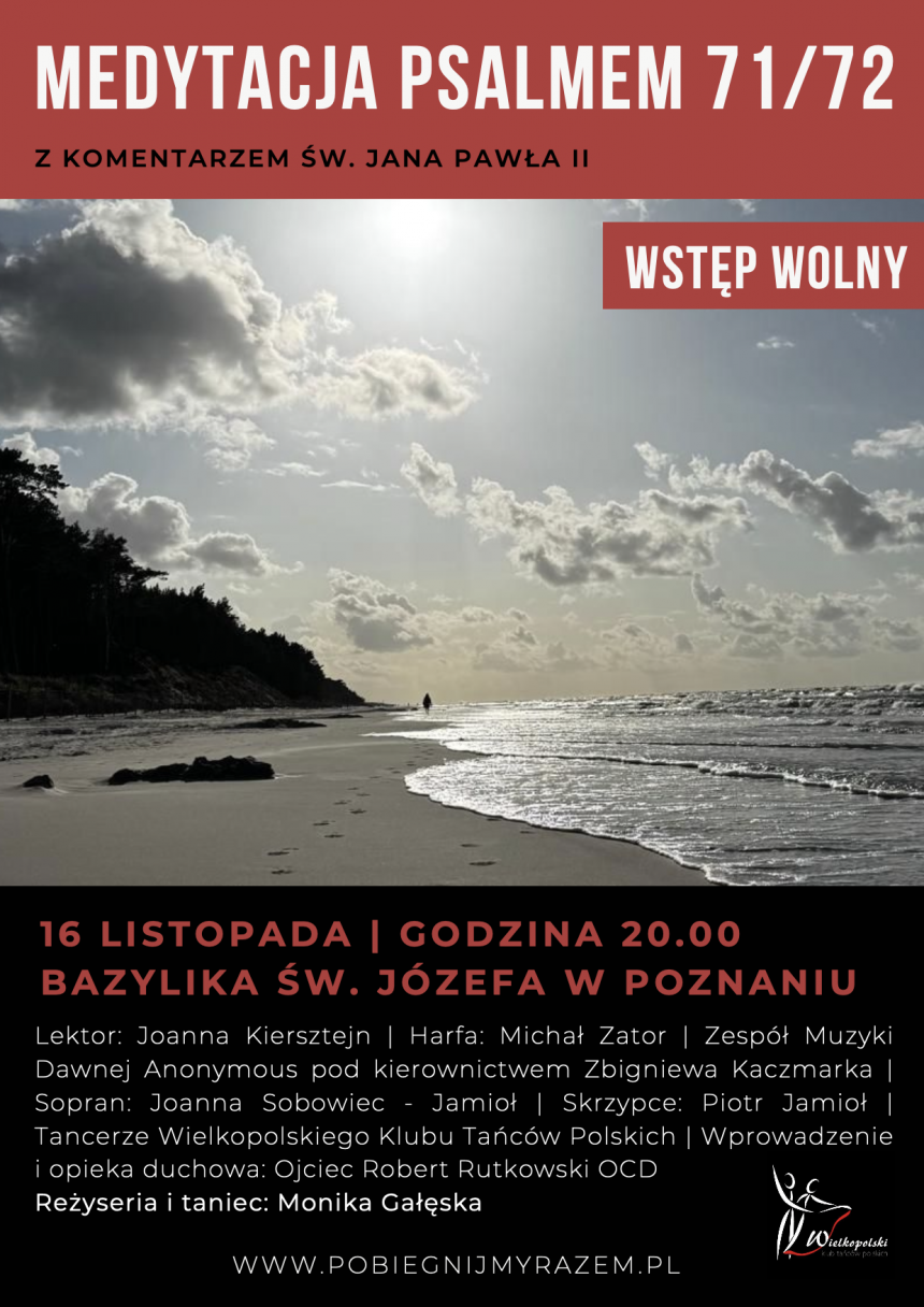 16 listopada 2025 – Medytacja Psalmem 71/ 72 – WSTĘP WOLNY